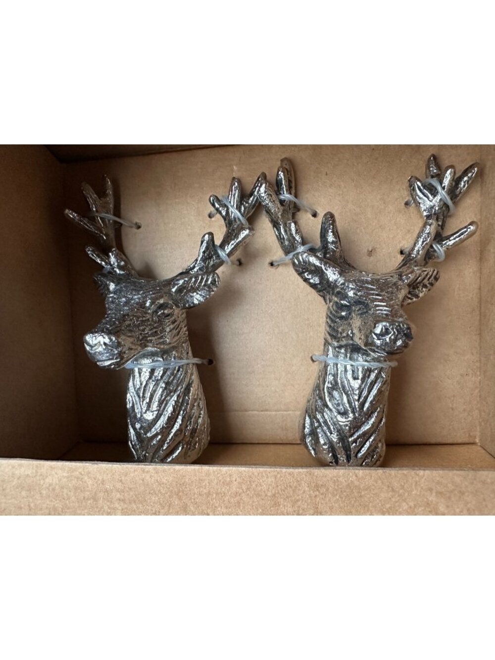 Metal Woodland Reindeer Salt Pepper Shakers Stag Deer Christmas Rustic Lodge